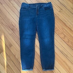 Sound Style High-Rise Button-Fly Women’s Jeans - Dark Blue 12